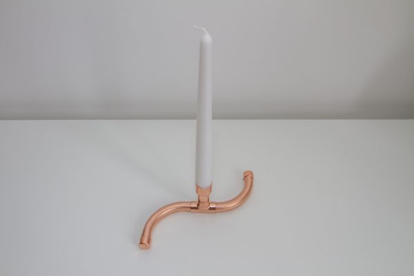 Copper Pipe Candle Holder
