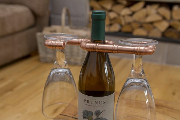 Copper Pipe Wine Caddy