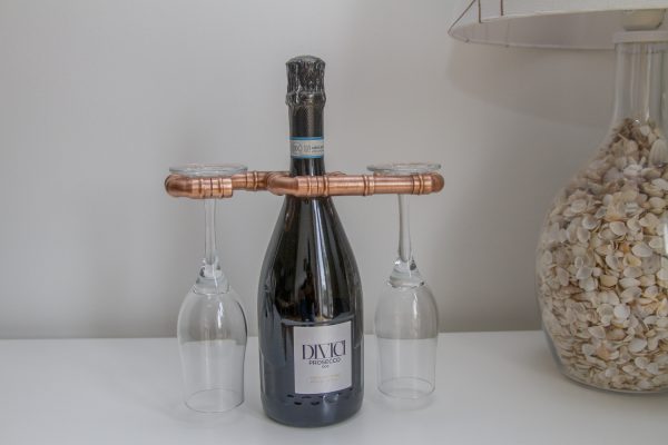 Copper Pipe Prosecco Caddy